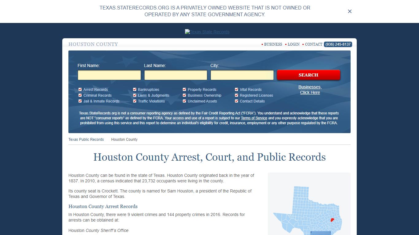 Houston County Arrest, Court, and Public Records