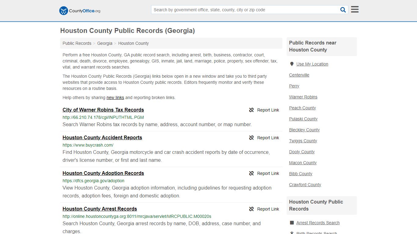 Houston County Public Records (Georgia) - County Office