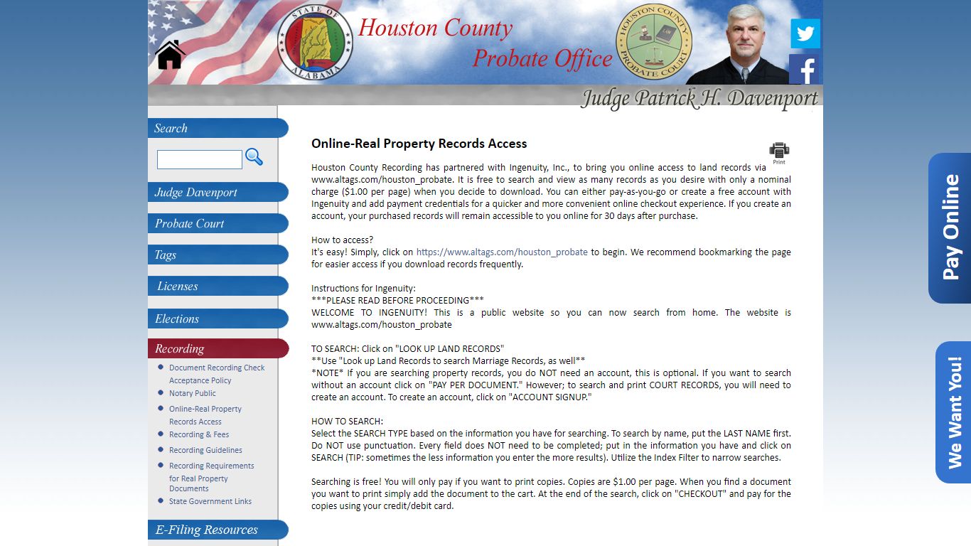 Online-Real Property Records Access :: Houston County